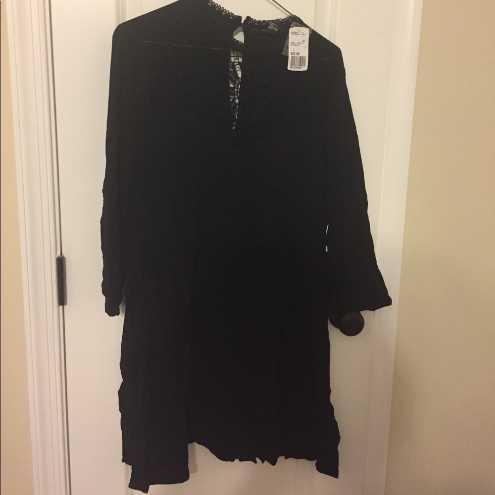 Forever 21 black lace embellished dress